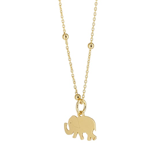 Naszyjnik ze słoniem z podniesioną trąbą- srebro złocone Skorulski Jewellery