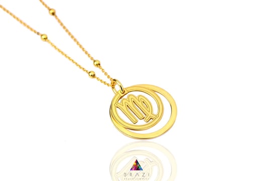 Naszyjnik Zodiak Panna [Materiał: srebro złocone] Brazi Druse Jewelry