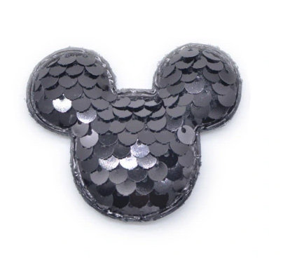 Naszywka Myszka Mickey z cekinami, czarna Tip-Top