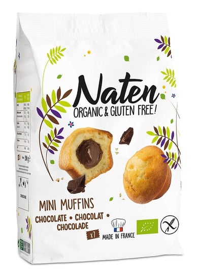 Naten, mini muffinki z nadzieniem czekoladowym bezglutenowe bio, 200 g NATEN