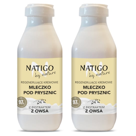 Natigo By Nature, Mleczko Regenerujące Pod prysznic, Owies 2x400ml NATIGO