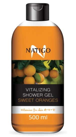 Natigo, Energetyzujący Żel Pod Prysznic, Słodkie Pomarańcze, 500ml NATIGO