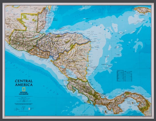 National Geographic, Ameryka Centralna. Mapa ścienna polityczna na podkładzie 1:2 541 000 Opracowanie zbiorowe