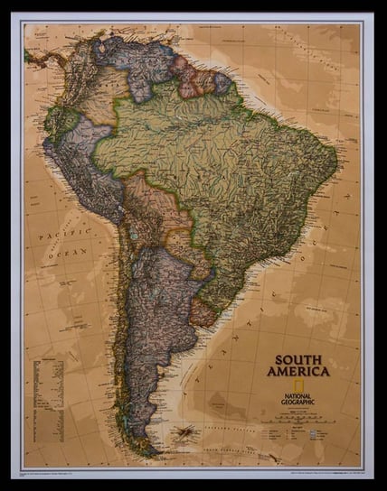 National Geographic, Ameryka Południowa Executive. Mapa ścienna polityczna na podkładzie 1:11 121 000 Opracowanie zbiorowe