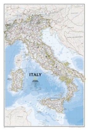 National Geographic: Italy Classic Wall Map (23.25 X 34.25 Inches) National Geographic Maps-Reference