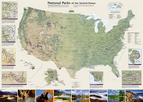 National Geographic, mapa ścienna Parki Narodowe Stanów Zjednoczonych, 1:5 200 000 National geographic