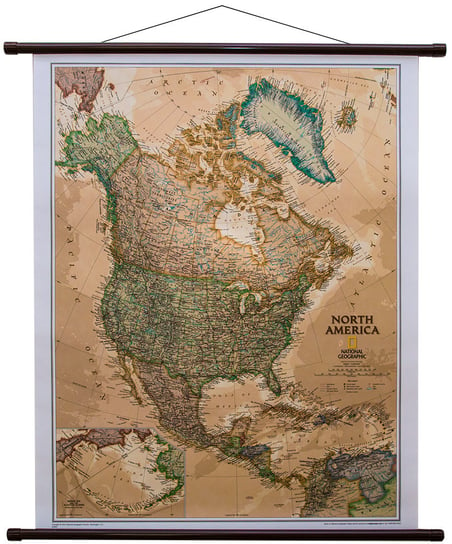 National Geographic, mapa ścienna polityczna Ameryka Północna Executive , 1:14 009 000 National geographic