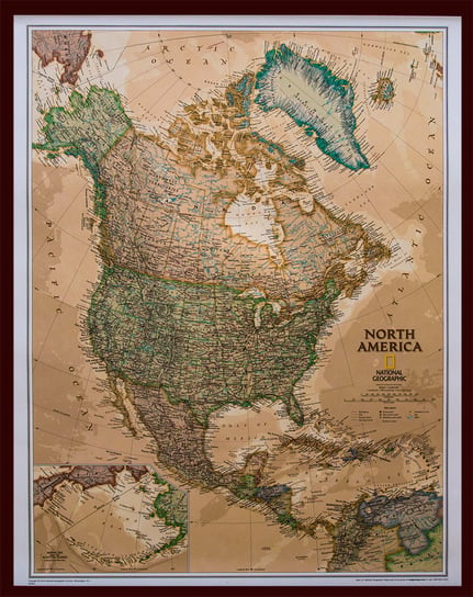 National Geographic, mapa ścienna polityczna Ameryka Północna Executive, 1:14 009 000 National geographic