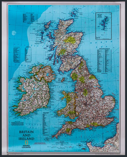 National geographic, mapa ścienna Wielka Brytania, Irlandia Classic, 1:1 687 000, 60x74 cm National geographic