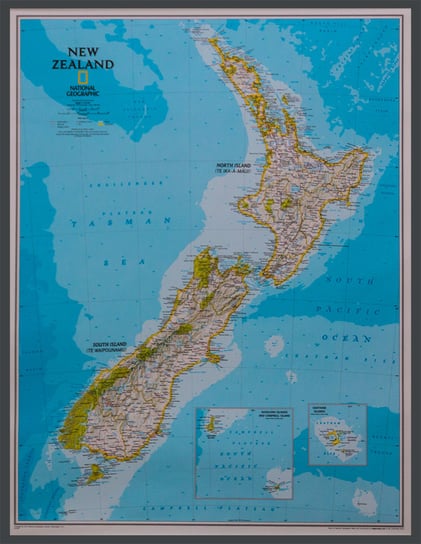 National Geographic, Nowa Zelandia Classic mapa ścienna polityczna na podkładzie do wpinania 1:2 300 000 Opracowanie zbiorowe