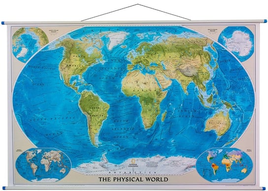 National Geographic, Świat mapa ścienna fizyczna, 1:19 463 001 National geographic