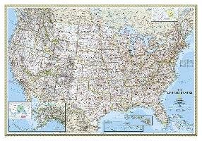 National Geographic: United States Classic Wall Map - Laminated (43.5 X 30.5 Inches) National Geographic Maps-Reference
