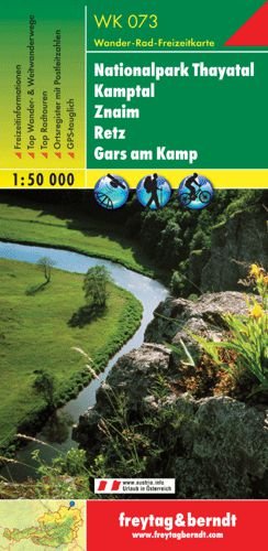 Nationalpark Thayatal, Kamptal, Znaim, Retz, Gars am Kamp. Mapa turystyczna 1:50 000 Freytag & Berndt