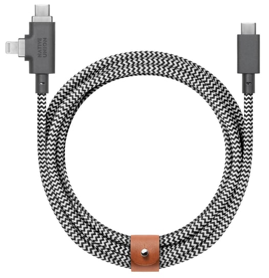 Native Union Belt Cable Duo Pro 240W - kabel USB-C - USB-C / lightning, 2,4 m (zebra) Native Union