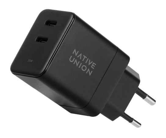 Native Union Fast GaN Charger -  ładowarka sieciowa domowa do telefonów tabletów 35W PD, 2x USB-C (black) Native Union