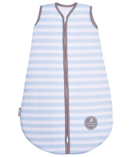Natulino BabyComfort, Śpiworek do spania dla niemowląt, 2-warstwowy, rozmiar L, Niebieskie Paski, Biały/Szary Natulino