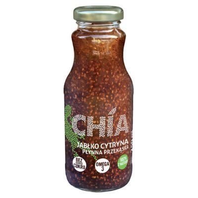 Natura, Chia Jabłko-Cytryna, Płynna przekąska z nasionami chia, 250 ml PolBioEco