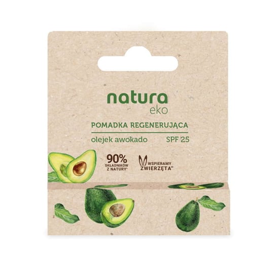 Natura Eko, Pomadka ochronna regenerująca z olejkiem z awokado, 4.8 g NATURA ECO