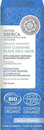 Natura Siberica, organiczna głęboko oczyszczająca czarna maska do twarzy do skóry tłustej i mieszanej z hydrolatem z sofory chakaskiej, 75 ml Natura Siberica