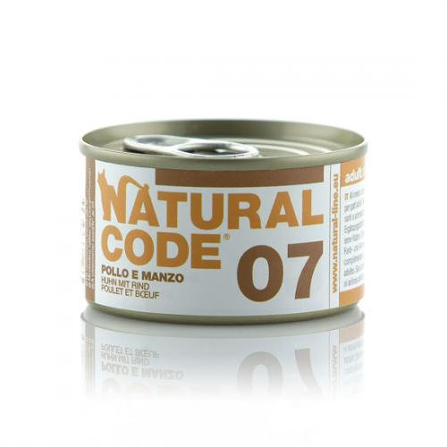 Natural Code 07 Kurczak Z Wołowiną - Mokra Karma Dla Kota - Puszka 85G Natural Code