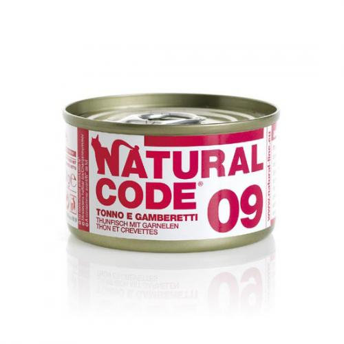 Natural Code 09 Tuńczyk z krewetkami - Mokra karma dla kota - Puszka 85g Natural Code