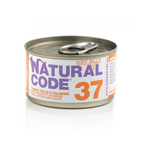 Natural Code 37 Tuńczyk Z Kurczakiem I Kałamarnicą - Mokra Karma Dla Kota - Puszka 85G Natural Code