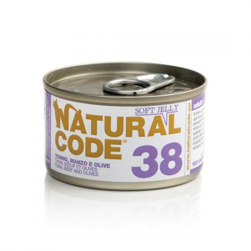 Natural Code 38 Tuńczyk Z Wołowiną I Oliwkami - Mokra Karma Dla Kota - Puszka 85G Natural Code