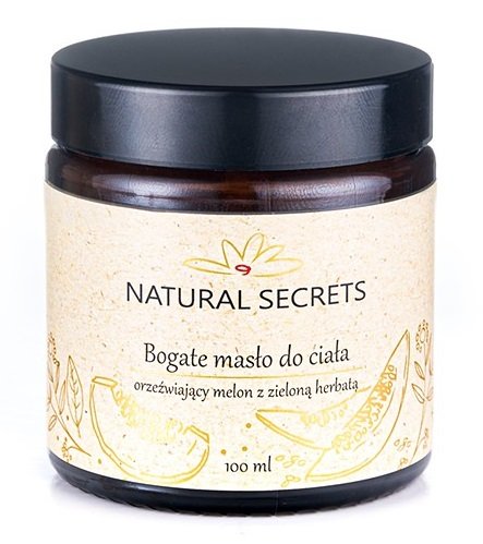 Natural Secrets, Bogate masło do ciała, Orzeźwiający melon z zieloną herbatą, 100ml Natural Secrets