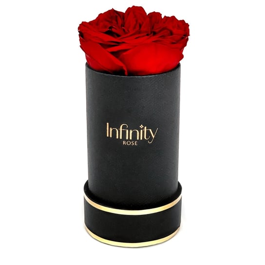 Naturalna stabilizowana wieczna róża czerwona dla mamy czarno złoty flower box Infinity Rose prezent na Dzień Matki Infinity Rose