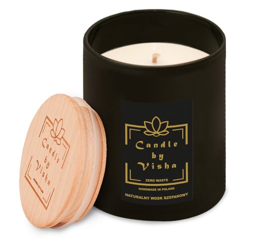 Naturalna świeca zapachowa z rzepaku - Rose & Lily - czarna - Candle by Visha Pozostali producenci