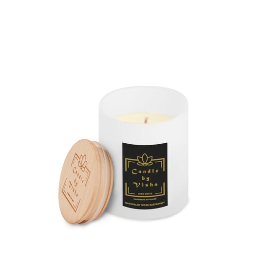 Naturalna świeca zapachowa z rzepaku - Sandalwood & Black Pepper - biała - Candle by Visha Inna marka