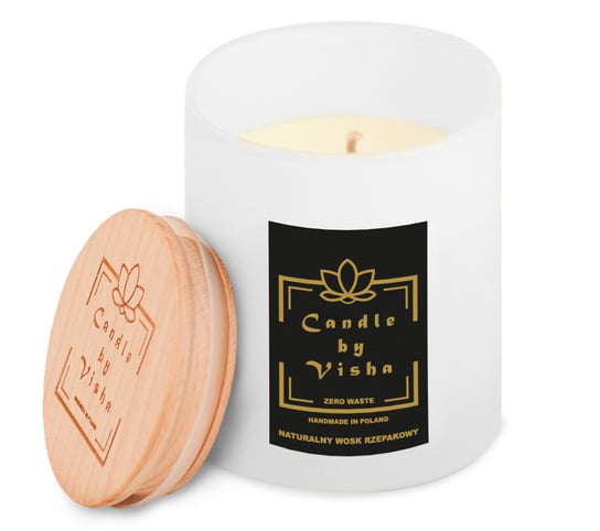Naturalna świeca zapachowa z rzepaku - Strawberry Candle - biała - Candle by Visha Pozostali producenci