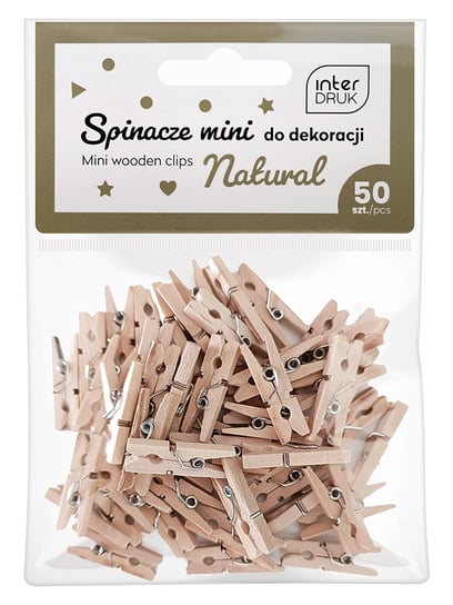 Naturalne Spinacze Do Dekoracji Mini 50Szt Interdruk Inna marka