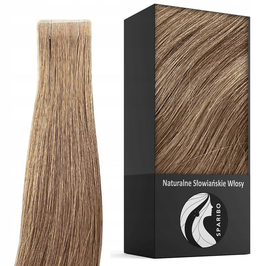 Naturalne włosy 10 kanapek kanapki niewidoczne taśmy Tape On 2.8 cm 40 cm SPARIBO