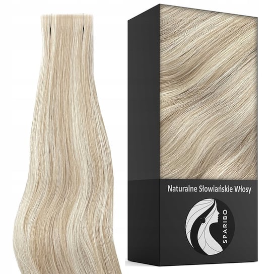 Naturalne włosy 10 kanapek kanapki niewidoczne taśmy Tape On 2.8 cm 50 cm SPARIBO
