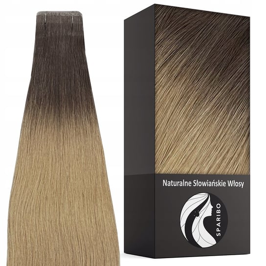 Naturalne włosy kanapki taśmy niewidoczne 10 szt Tape On ombre 2.8 cm 50 cm SPARIBO