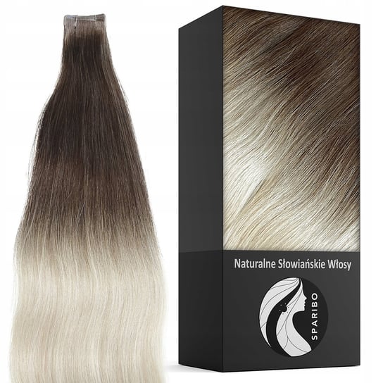 Naturalne włosy kanapki taśmy niewidoczne 15 szt Tape On ombre 4 cm 55 cm SPARIBO