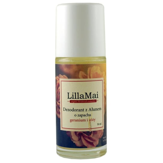 Naturalny Dezodorant z Ałunem o Zapachu Geranium i Róży - 50 ml - LillaMai LILLAMAI