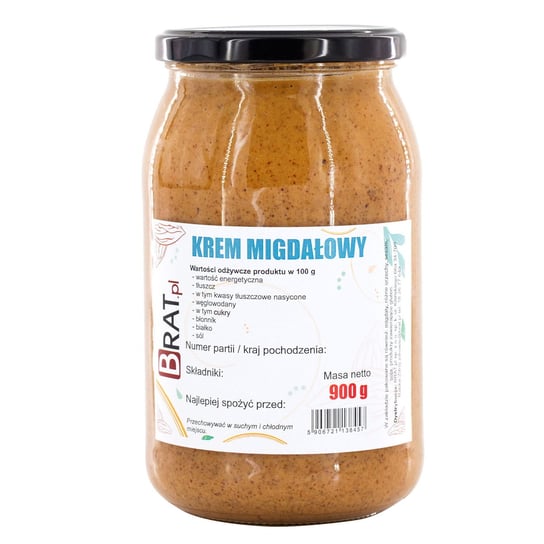 Naturalny Krem Migdałowy Prażone Migdały 900G Bez Dodatków Brat