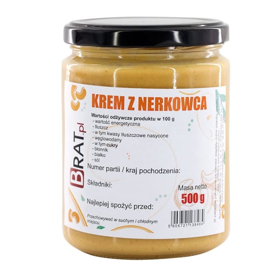 Naturalny Krem Z Prażonych Orzechów Nerkowca 500G Bez Cukru Soli Oleju Palmowego Brat