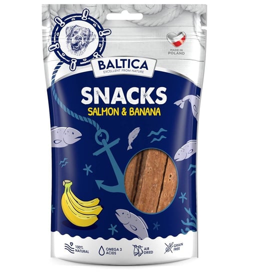 Naturalny przysmak dla psów BALTICA Snacks Łosoś z Bananami 100 g Baltica