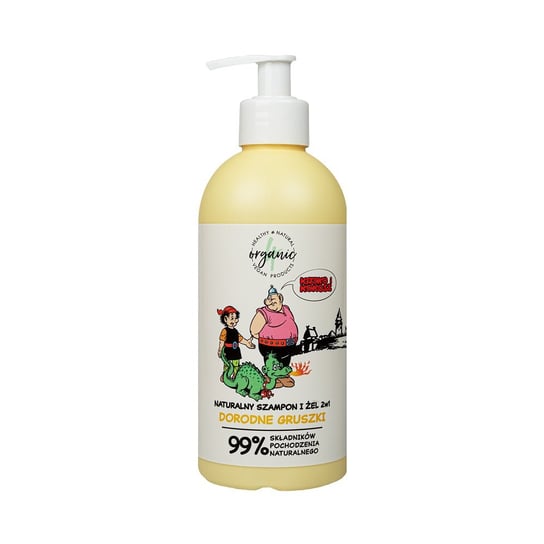 Naturalny szampon i żel do mycia dla dzieci, 2w1, Dorodne gruszki, Kajko i Kokosz, 350 ml, 4organic 4organic