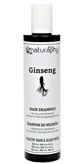 Naturaphy, szampon do włosów z ekstraktem z róży arktycznej i żeń-szenia, 250 ml Blux Cosmetics