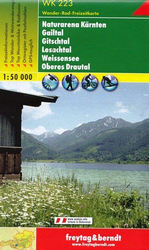 Naturarena Karnten, Gailtal, Gitschtal, Lesachtal,  Weissensee, Oberes Drautal. Mapa 1:50 000 Opracowanie zbiorowe
