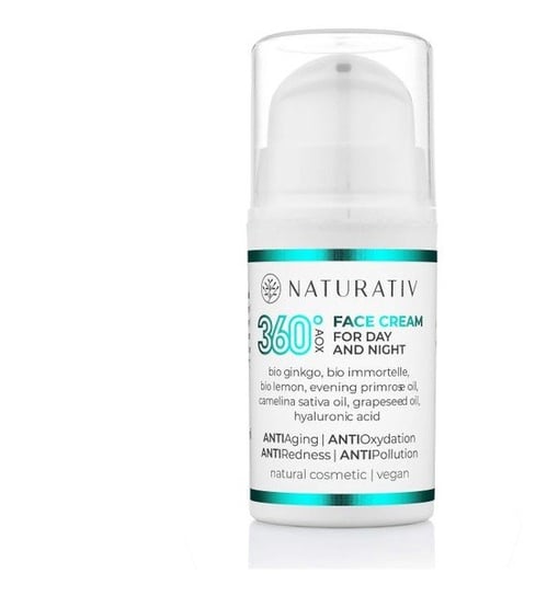 Naturativ, 360 AOX Face Cream For Day & Night, Mini Krem do twarzy na dzień i na noc, 15ml Naturativ