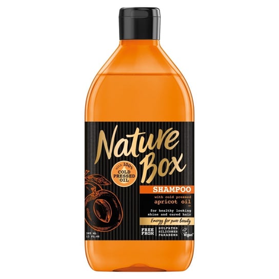 Nature Box, Apricot Oil, szampon do włosów nadający połysk, 385 ml Nature Box