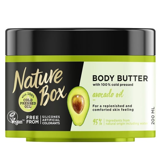Nature Box, Avocado Oil, masło do ciała pielęgnujące, 200 ml Nature Box