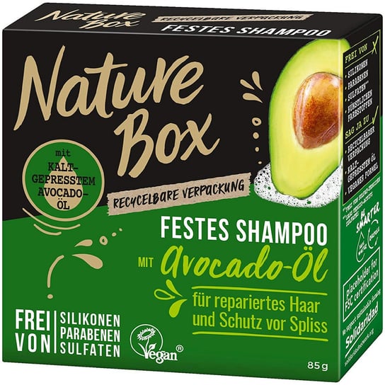 Nature Box, szampon do włosów w kostce awokado, 85 ml Nature Box