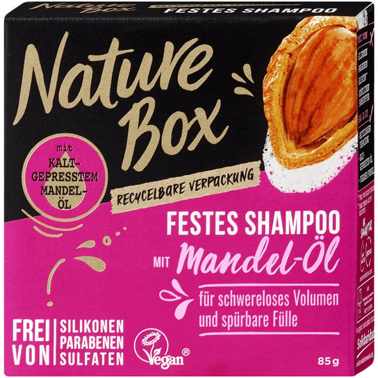 Nature Box, szampon do włosów w kostce migdał, 85 ml Nature Box