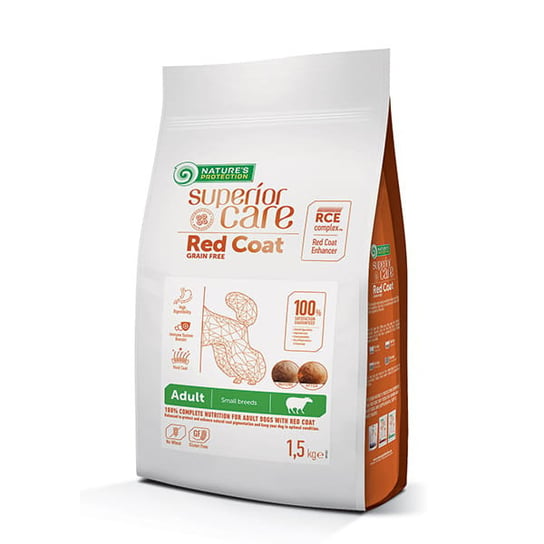 Nature's Protection SC Red Coat Grain Free Lamb & Krill Adult Small Breeds 1,5 kg Nature's Protection